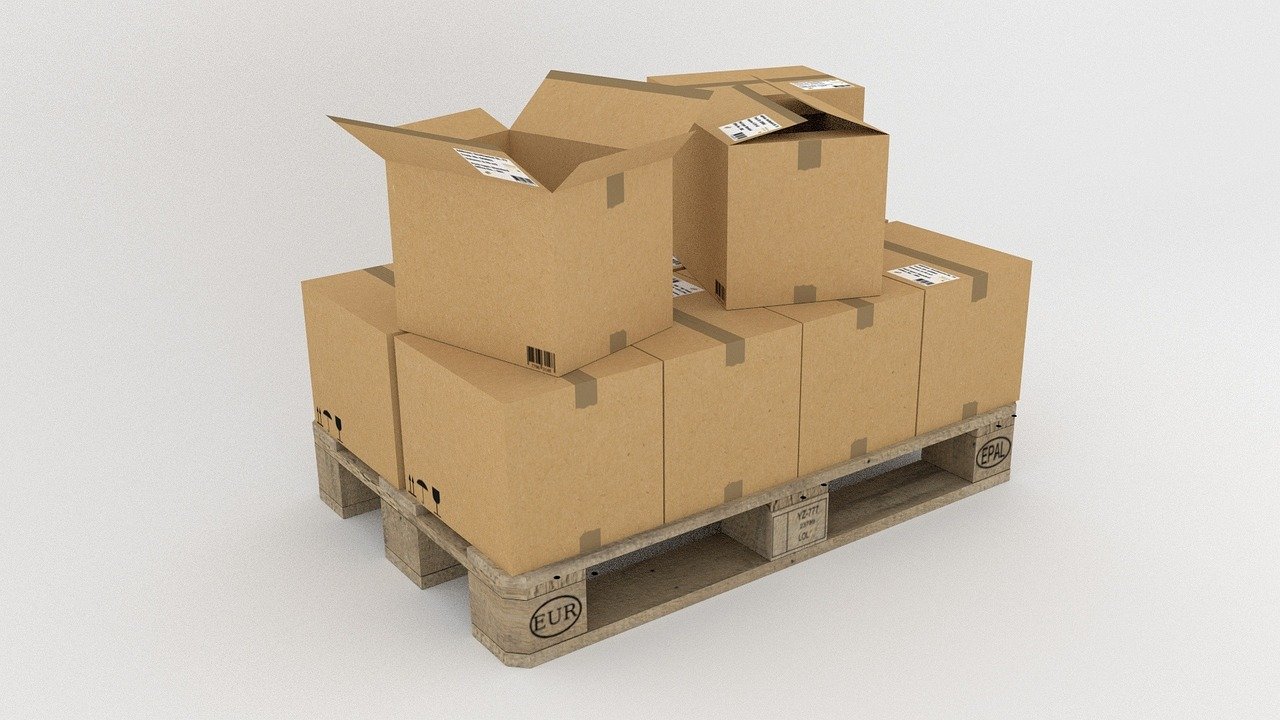 Pallet met dozen
